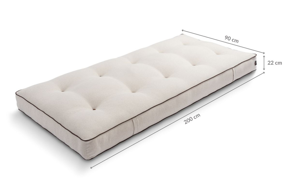 Matratze Futon 90x200 mit Latex-Kokos - Pascall Comfort Relax Hard Kedro Leinen