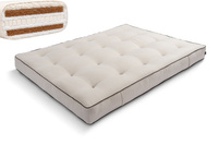 Matratze Futon 180x200 mit Wolle, Latex und Kokos - Pascall Comfort Wool Hard Kedro Leinen