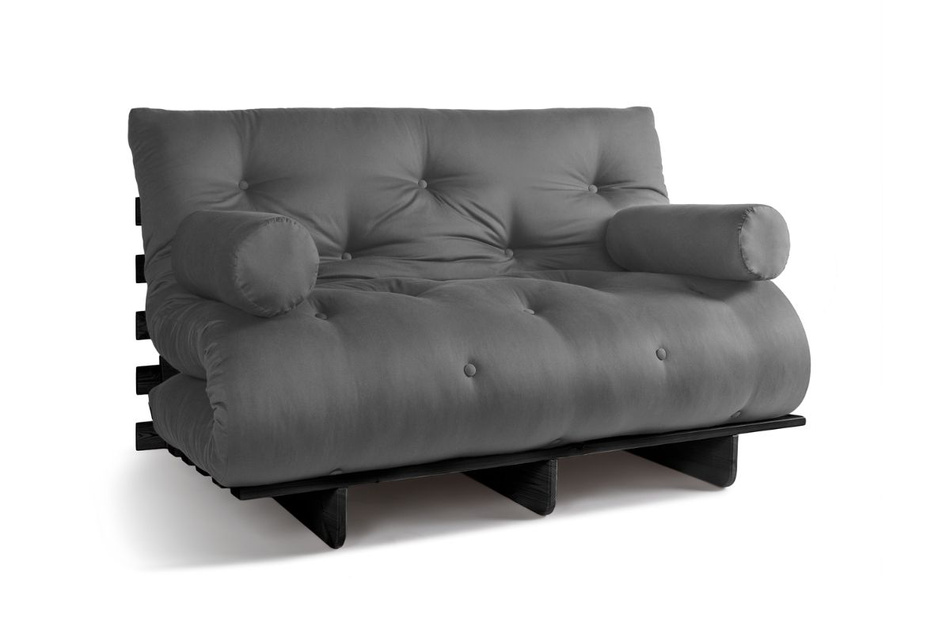 Schlafsofa 140x200 - Slim Exclusive Black - Pascall Futon Grau