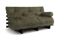 Schlafsofa 160x200 - Slim Comfort Black - Pascall Futon Khaki