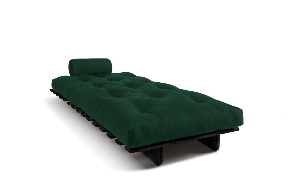 Schlafsofa 90x200 - Slim Basic Black - Pascall Futon Flaschengrün