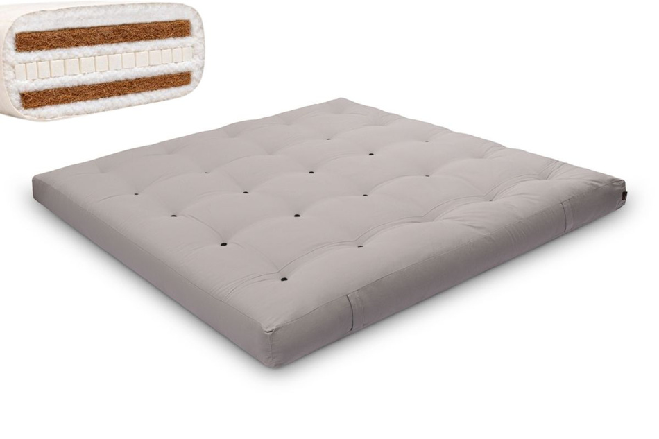 Matratze Futon 200x200 mit Latex-Kokos - Pascall Comfort Relax Hard Grau