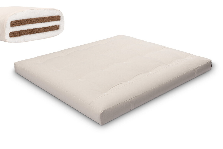 Matratze Futon 180x200 mit Kokos - Pascall Medium Duo Coco Ecru