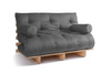 Schlafsofa 140x200 - Slim Exclusive Classic - Pascall Futon Grau