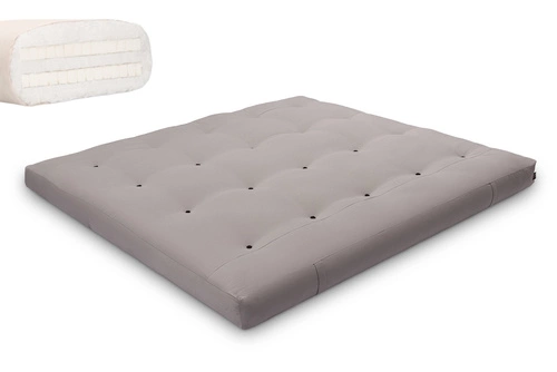 Grau \ Baumwollvlies + 2x 3 cm Latexschicht \ 180x200 cm