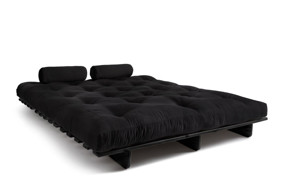 Schlafsofa 160x200 - Slim Comfort Black - Pascall Futon Schwarz