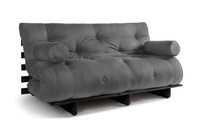 Schlafsofa 160x200 - Slim Basic Black - Pascall Futon Grau