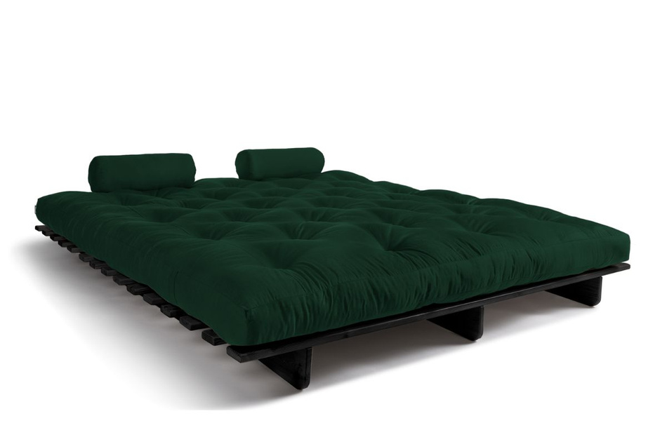 Schlafsofa 180x200 - Slim Comfort Black - Pascall Futon Flaschengrün