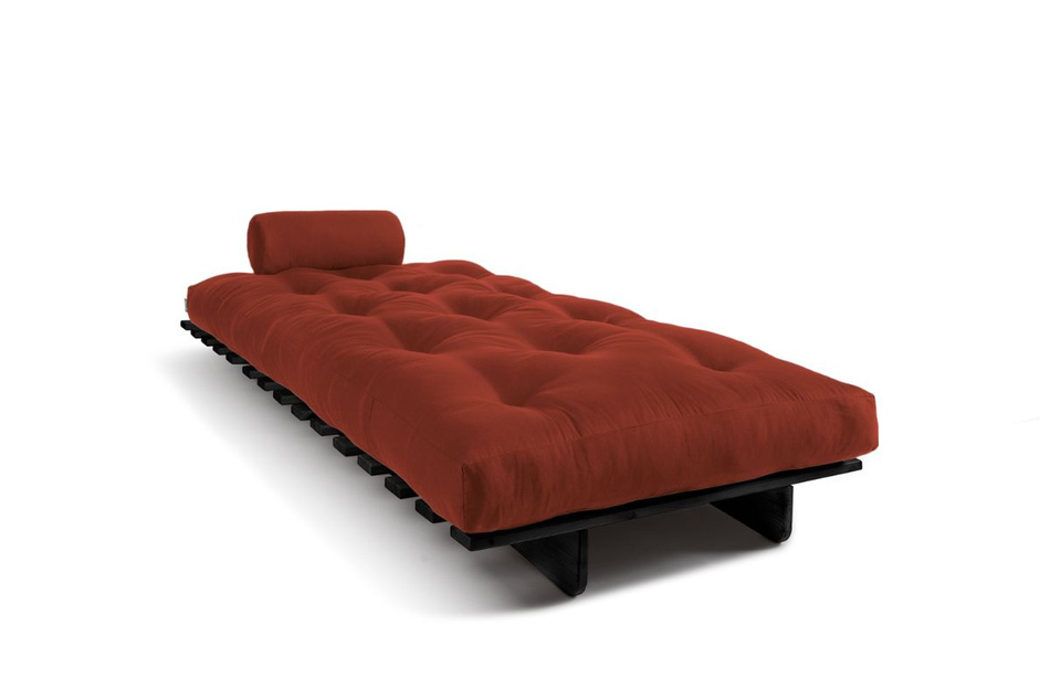 Schlafsofa 90x200 - Slim Basic Black - Pascall Futon Ziegelstein