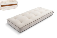 Matratze Futon 90x200 mit Wolle, Latex und Kokos - Pascall Comfort Wool Kedro Leinen