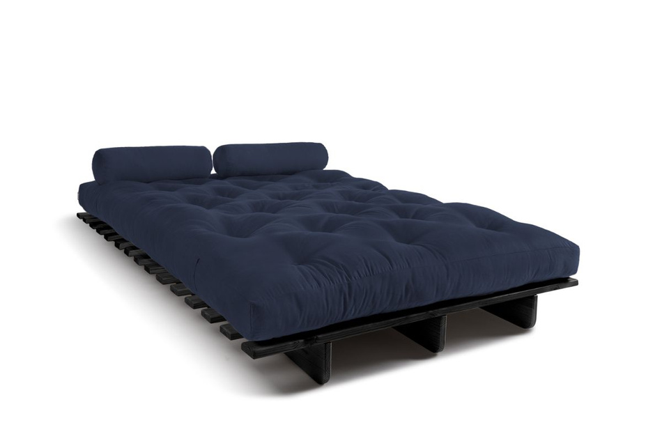 Schlafsofa 120x200 - Slim Exclusive Black - Pascall Futon Marineblau