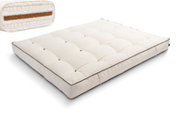 Matratze Futon 200x200 mit Wolle, Latex und Kokos - Pascall Comfort Wool Kedro Ecru