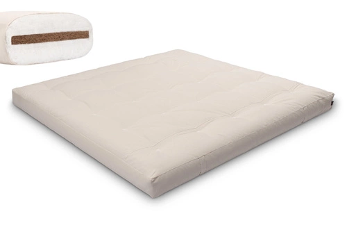 Ecru \ Baumwollvlies + 3 cm Kokosschicht \ 200x200 cm