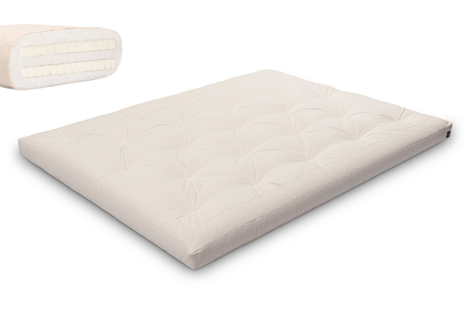 Matratze Futon 160x200 mit Latex - Pascall Slim Duo Latex Ecru