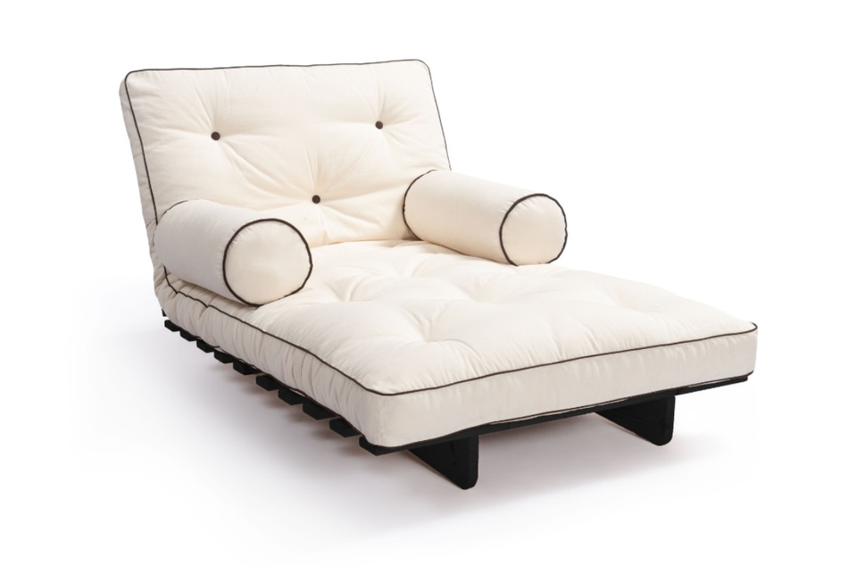 Schlafsofa 90x200 - Slim Basic Kedro Black - Pascall Futon Ecru