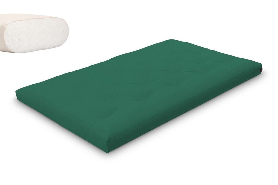 Matratze Futon 120x200 - Pascall Slim Natural Flaschengrün