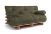 Schlafsofa 160x200 - Slim Exclusive Classic - Pascall Futon Khaki