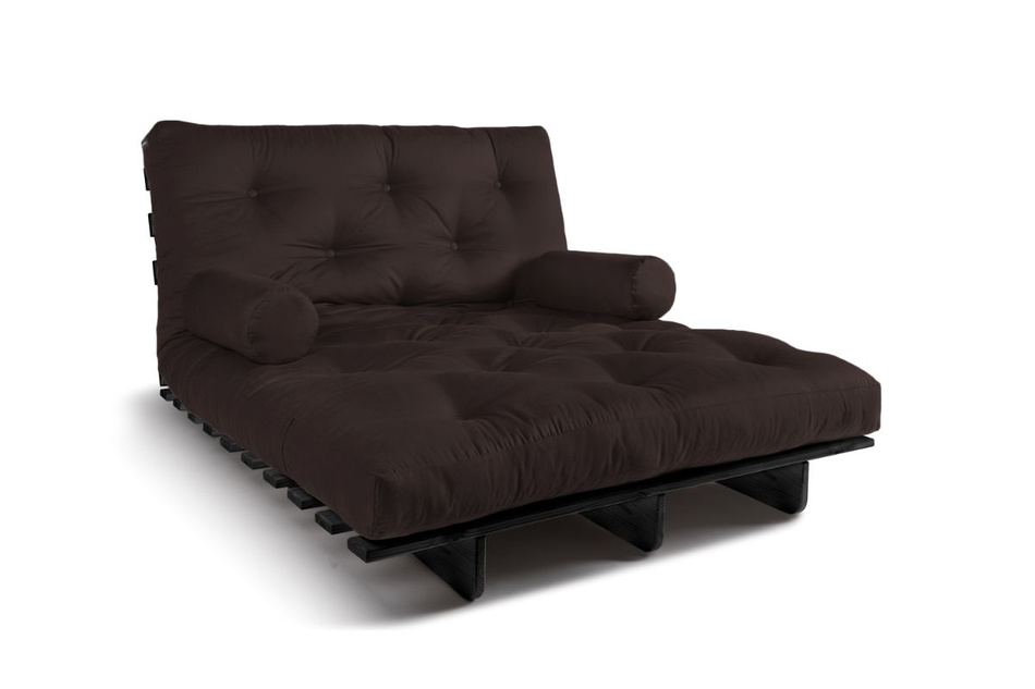 Schlafsofa 120x200 - Slim Basic Black - Pascall Futon Braun