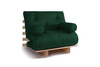 Schlafsofa 90x200 - Slim Comfort Classic - Pascall Futon Flaschengrün