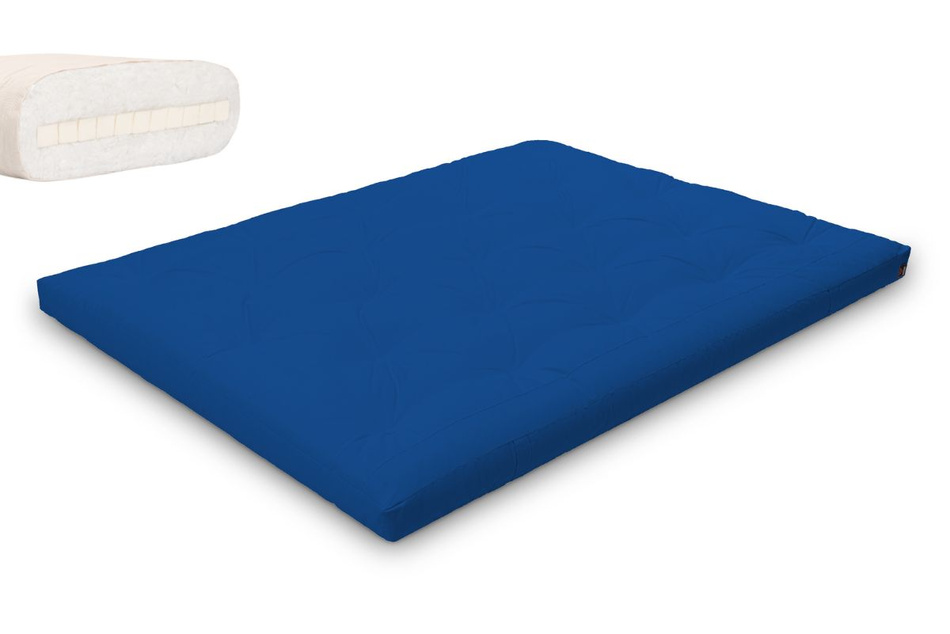 Matratze Futon 160x200 mit Latex - Pascall Slim Latex Blau