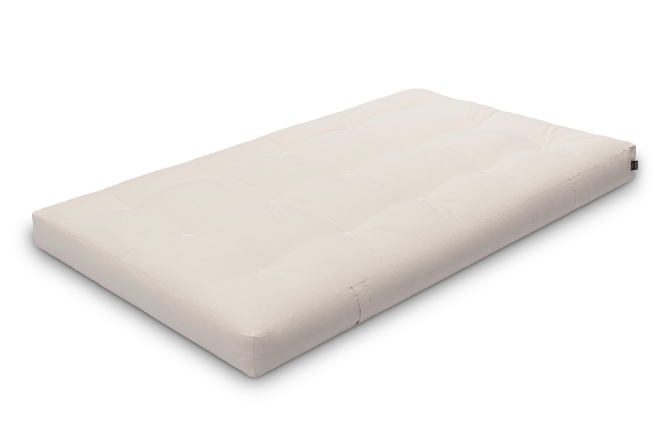 Matratze Futon 120x200 mit Wolle, Latex und Kokos - Pascall Comfort Wool Ecru