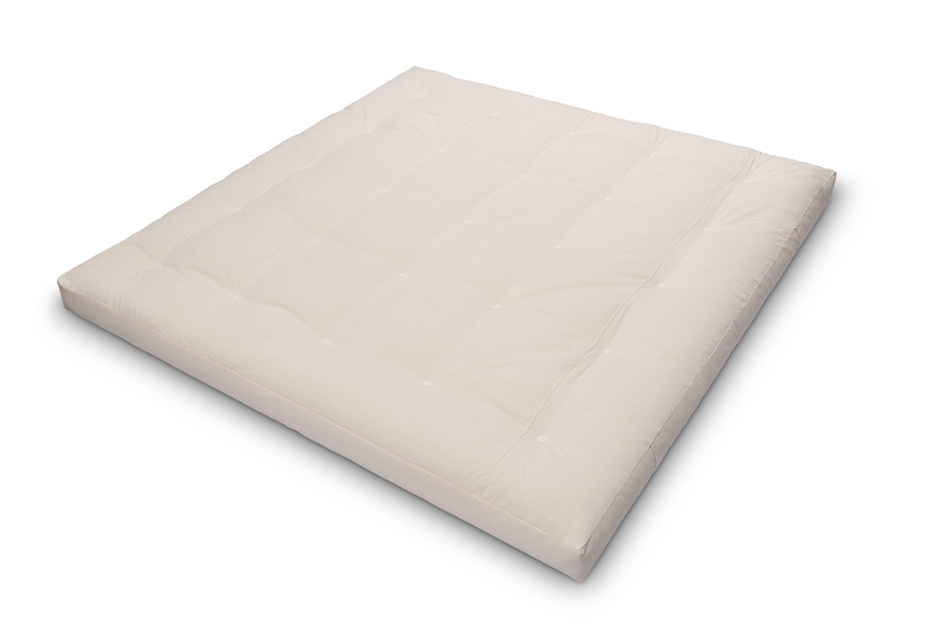 Matratze Futon 200x200 mit Wolle, Latex und Kokos - Pascall Comfort Wool Ecru
