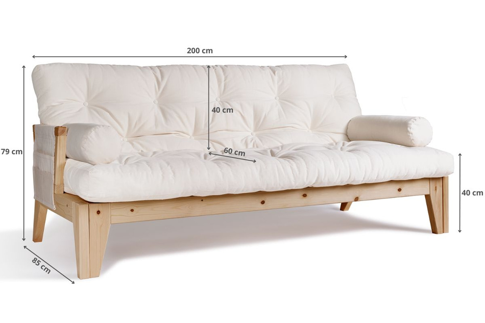 Schlafsofa 200 cm - Sakura - Pascall Futon Ecru