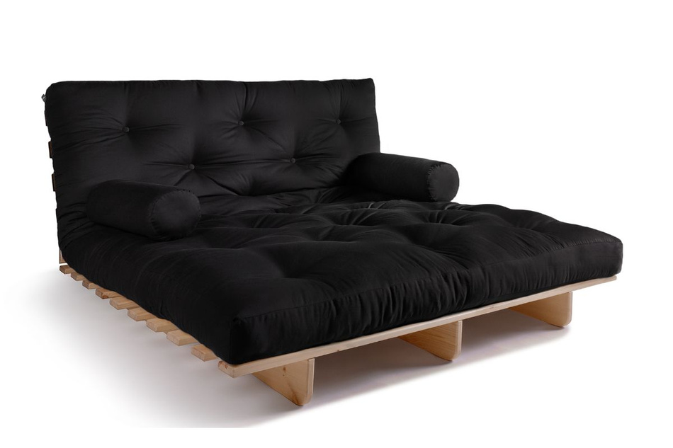 Schlafsofa 140x200 - Slim Comfort Classic - Pascall Futon Schwarz
