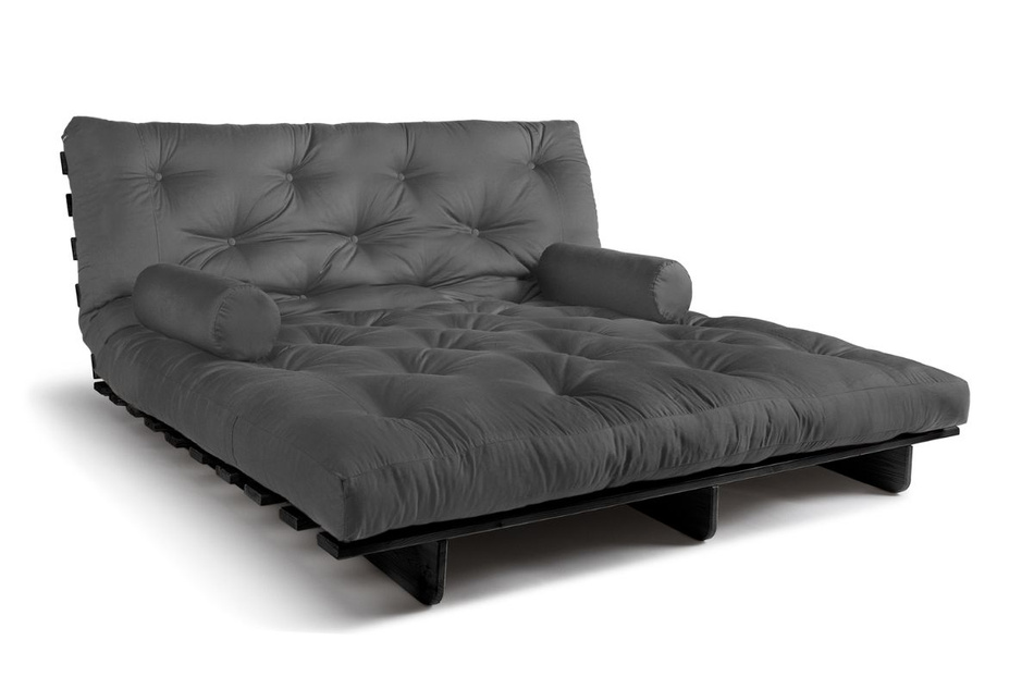 Schlafsofa 180x200 - Slim Exclusive Black - Pascall Futon Grau
