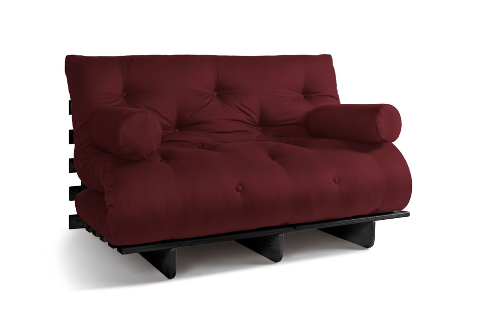 Schlafsofa 140x200 - Slim Basic Black - Pascall Futon Bordeaux