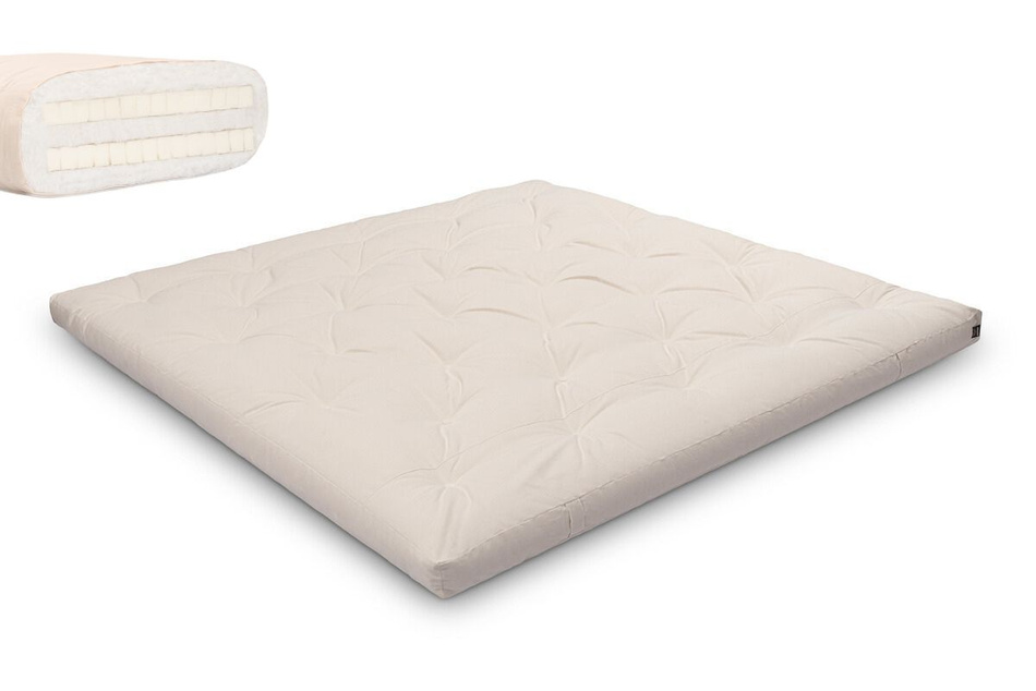 Matratze Futon 200x200 mit Latex - Pascall Slim Duo Latex Ecru