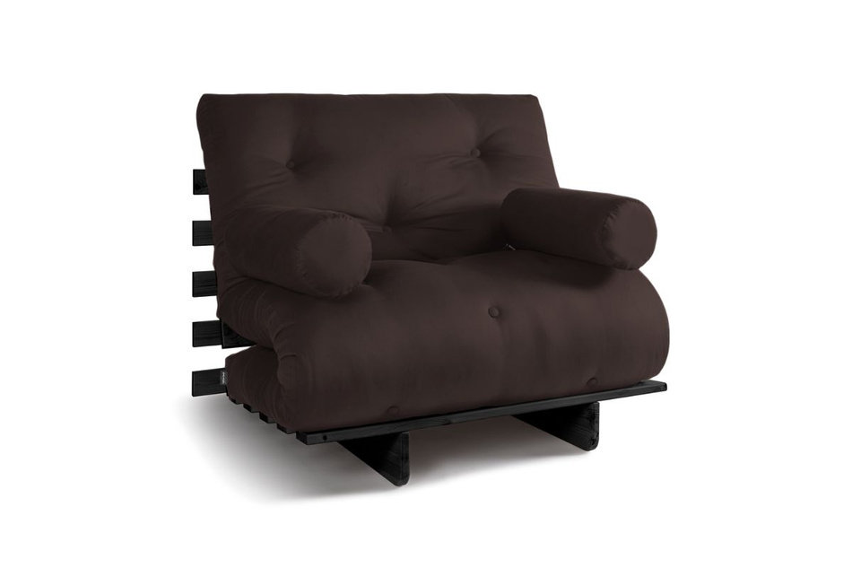 Schlafsofa 90x200 - Slim Comfort Black - Pascall Futon Braun