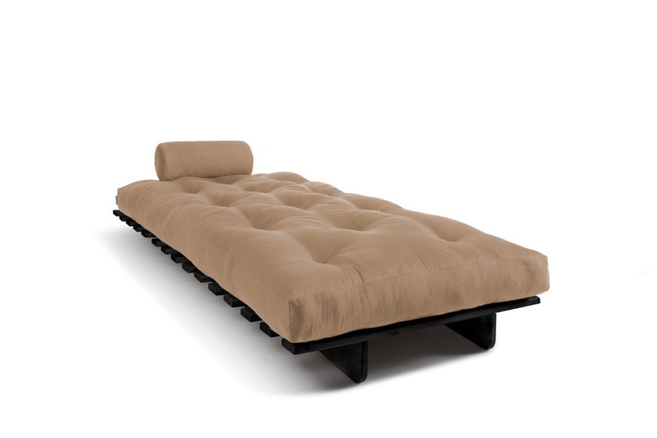 Schlafsofa 90x200 - Slim Comfort Black - Pascall Futon Beige