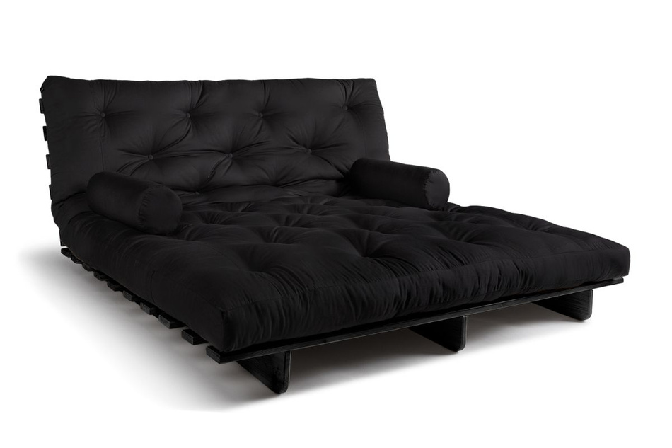 Schlafsofa 180x200 - Slim Comfort Black - Pascall Futon Schwarz