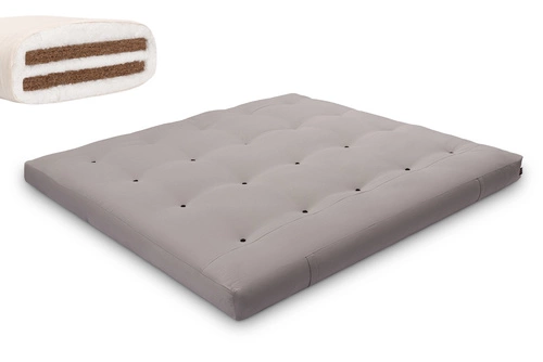 Grau \ Baumwollvlies + 2x 3 cm Kokosschicht \ 140x200 cm