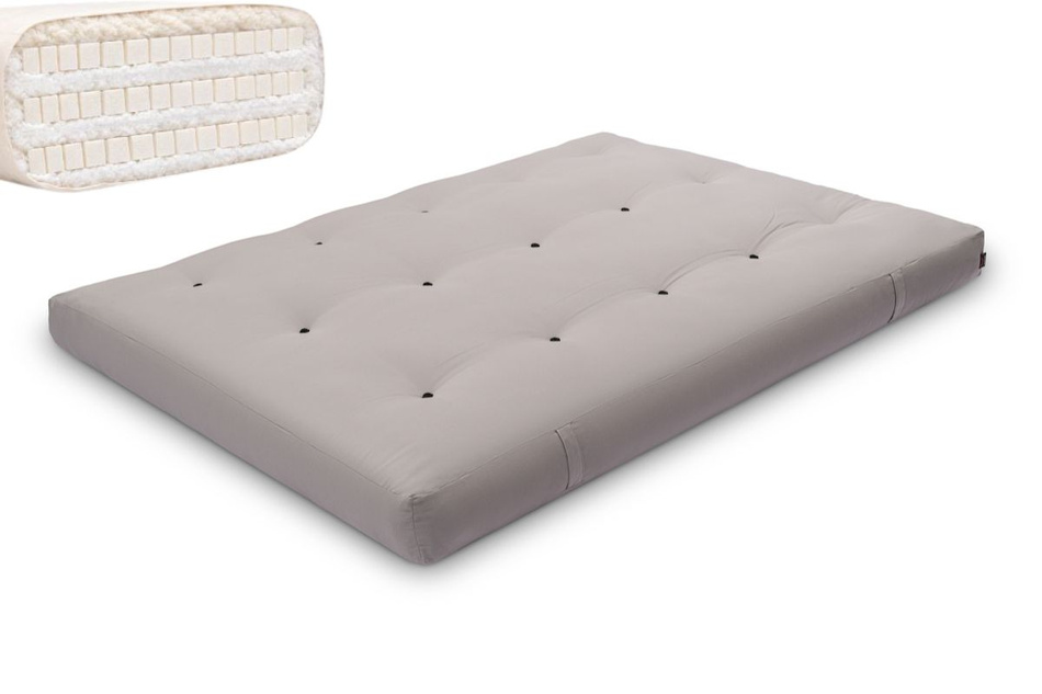 Matratze Futon 140x200 mit Latex - Pascall Comfort Trio Latex Wool Grau