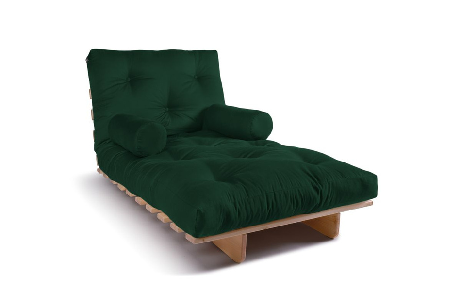 Schlafsofa 90x200 - Slim Exclusive Classic - Pascall Futon Flaschengrün