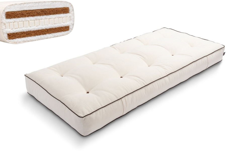 Matratze Futon 90x200 mit Latex-Kokos - Pascall Comfort Relax Hard Kedro Ecru