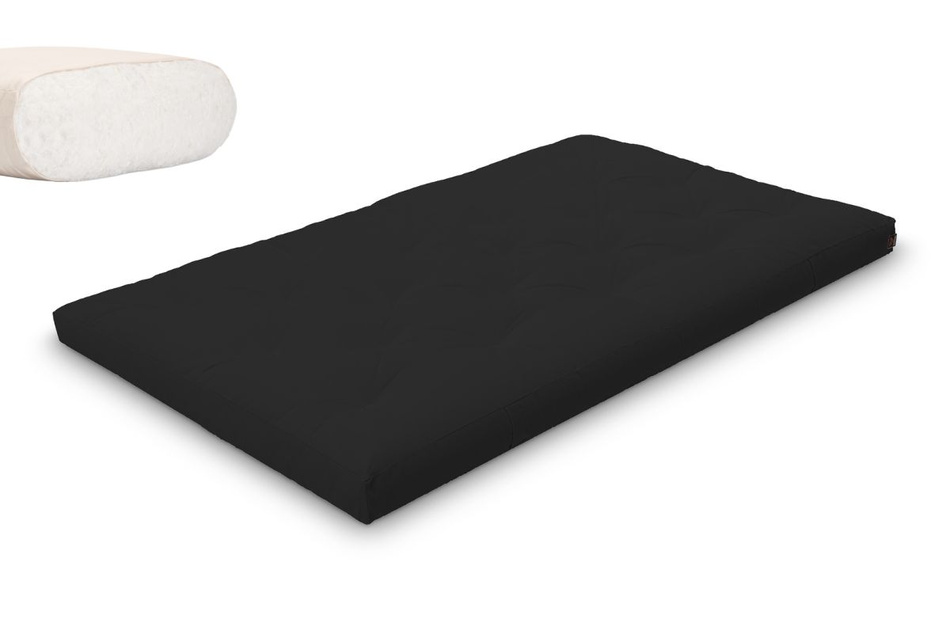 Matratze Futon 120x200 - Pascall Slim Natural Schwarz