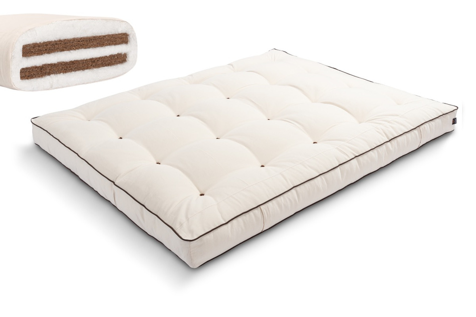 Matratze Futon 200x200 mit Kokos - Pascall Medium Duo Coco Kedro Ecru