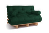 Schlafsofa 140x200 - Slim Basic Classic - Pascall Futon Flaschengrün