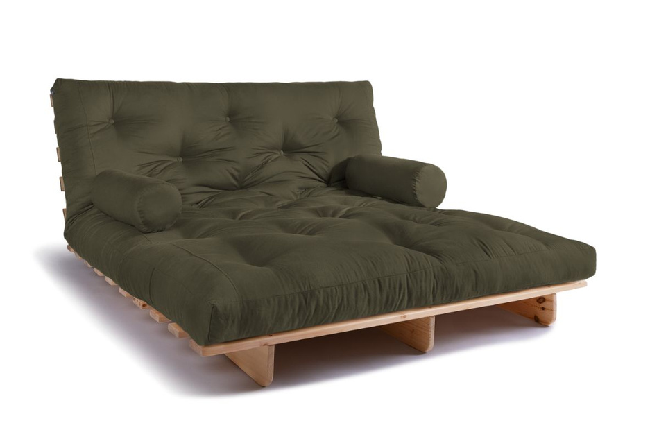 Schlafsofa 160x200 - Slim Exclusive Classic - Pascall Futon Khaki