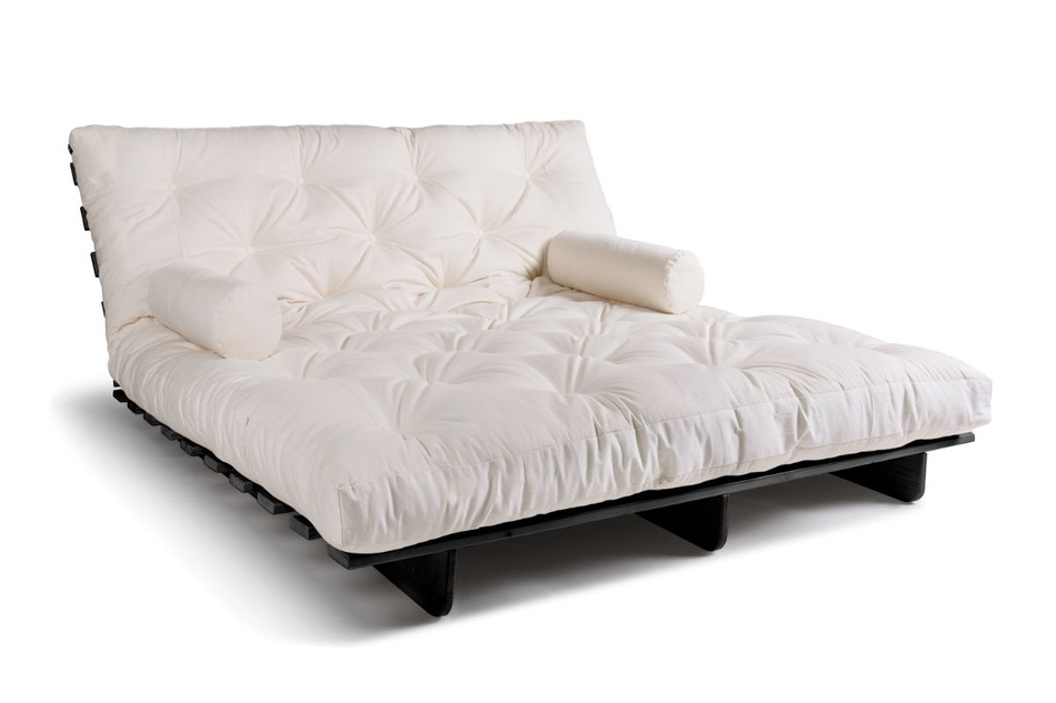 Schlafsofa 180x200 - Slim Basic Black - Pascall Futon Ecru