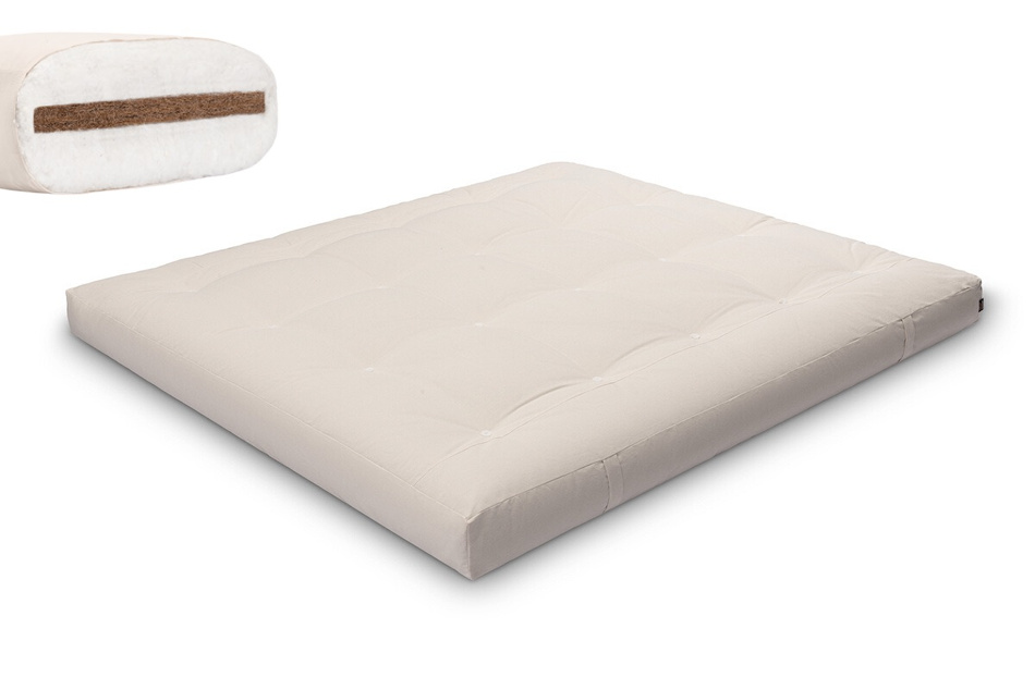 Matratze Futon 180x200 mit Kokos - Pascall Medium Coco Ecru