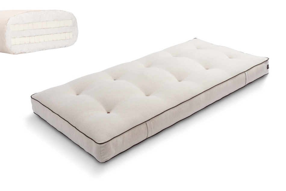 Matratze Futon 90x200 mit Latex - Pascall Medium Duo Latex Kedro Leinen