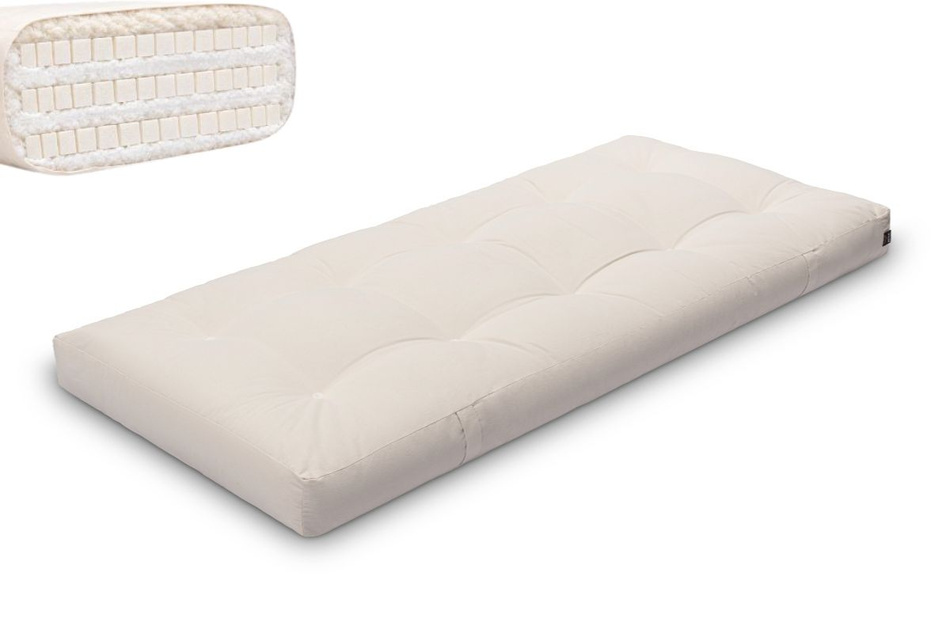 Matratze Futon 90x200 mit Latex - Pascall Comfort Trio Latex Wool Ecru