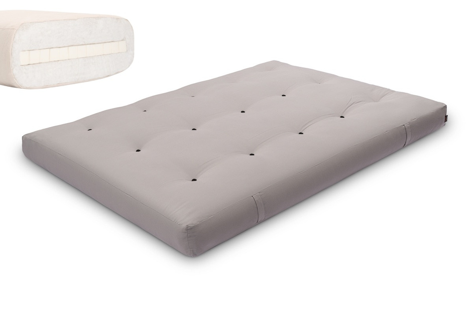 Matratze Futon 140x200 mit Latex - Pascall Medium Latex Grau