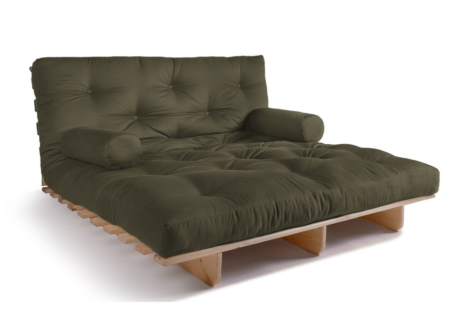 Schlafsofa 140x200 - Slim Exclusive Classic - Pascall Futon Khaki