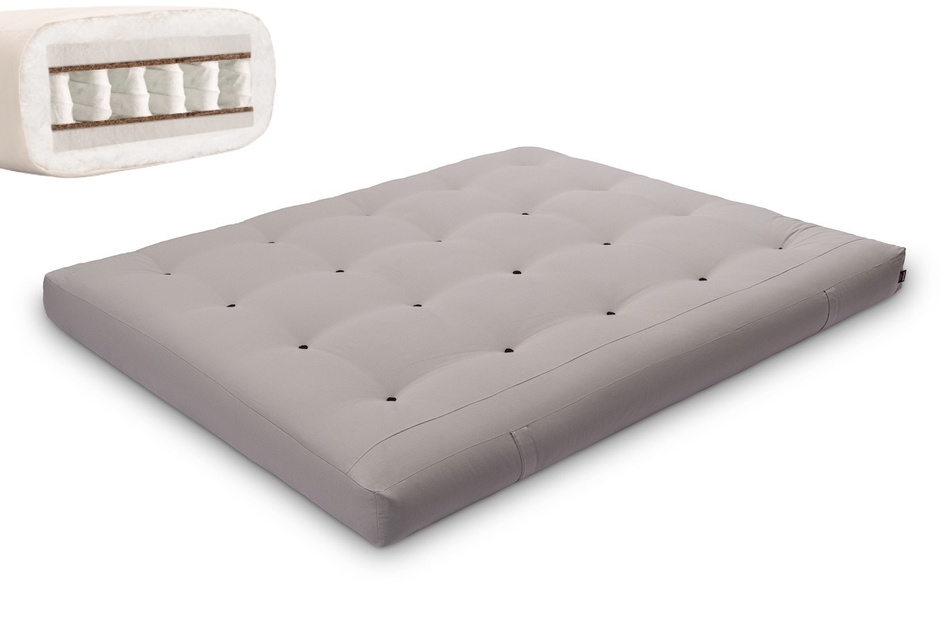 Matratze Futon 160x200 - Pascall Hybrid Pocket H4 Grau