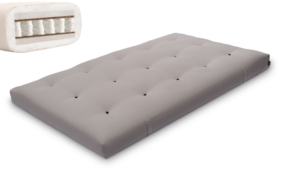 Matratze Futon 120x200 - Pascall Hybrid Pocket H4 Grau